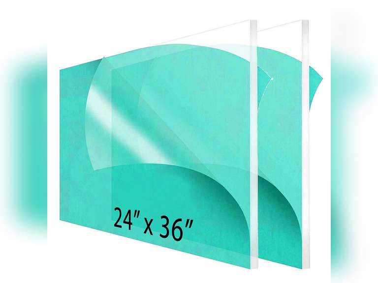 (2 Pack) 1/8" Thick Clear Acrylic Sheets 24" x 36" PreCut Plexiglass