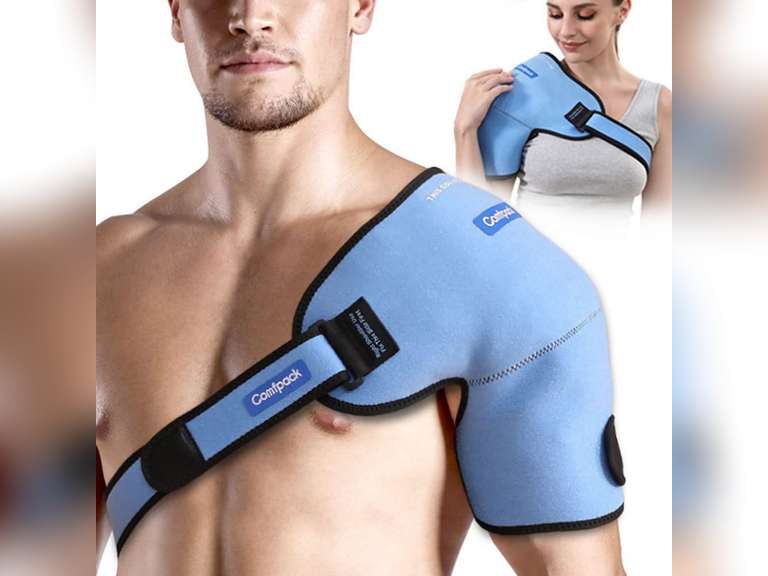 Comfpack 3D Shoulder Ice Pack for Rotator Cuff Injuries, Hot Cold Therapy Shoulder Support Ice