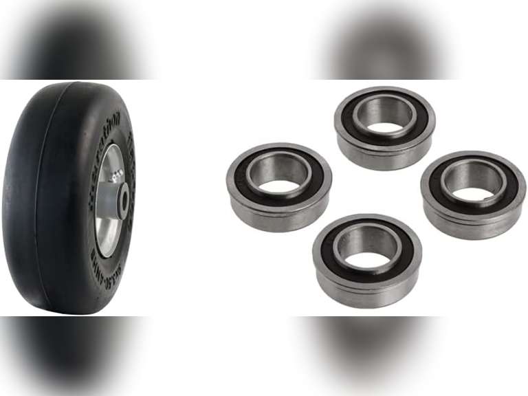 Marathon 01014 9x3.504" Flat Free Lawnmower Tire on Wheel, pack of 1