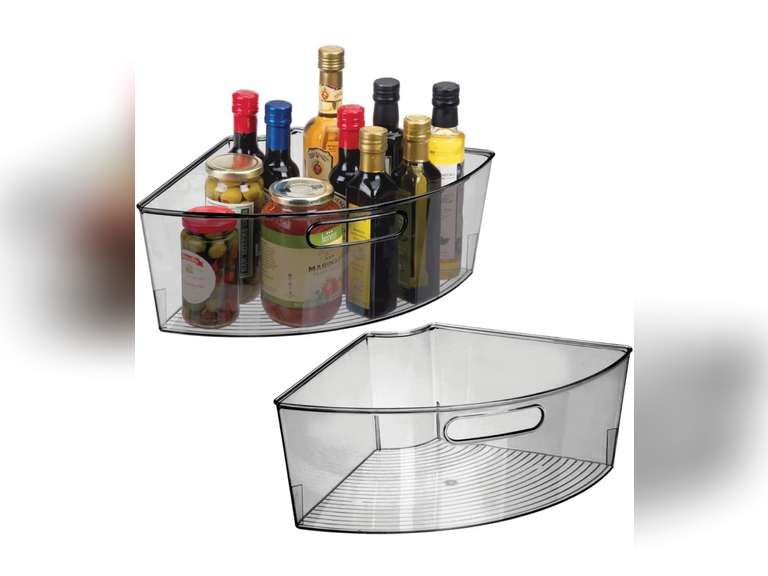 mDesign Kitchen Plastic Lazy Susan Storage Turntable Organizer