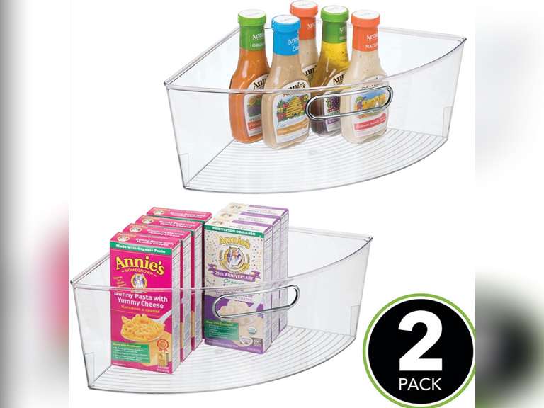 mDesign Kitchen Plastic Lazy Susan Storage Turntable Organizer