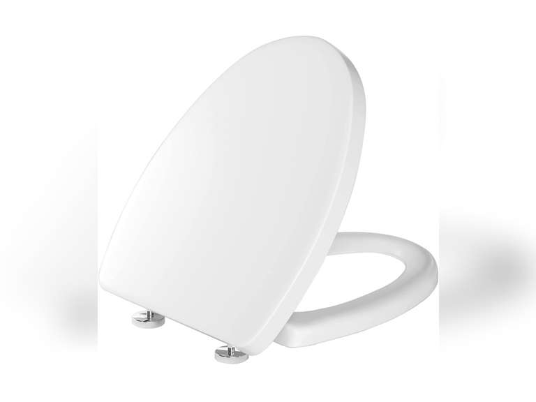 MUU Toilet seat, Slow Close, White heavy duty Toilet Seat with Nonslip