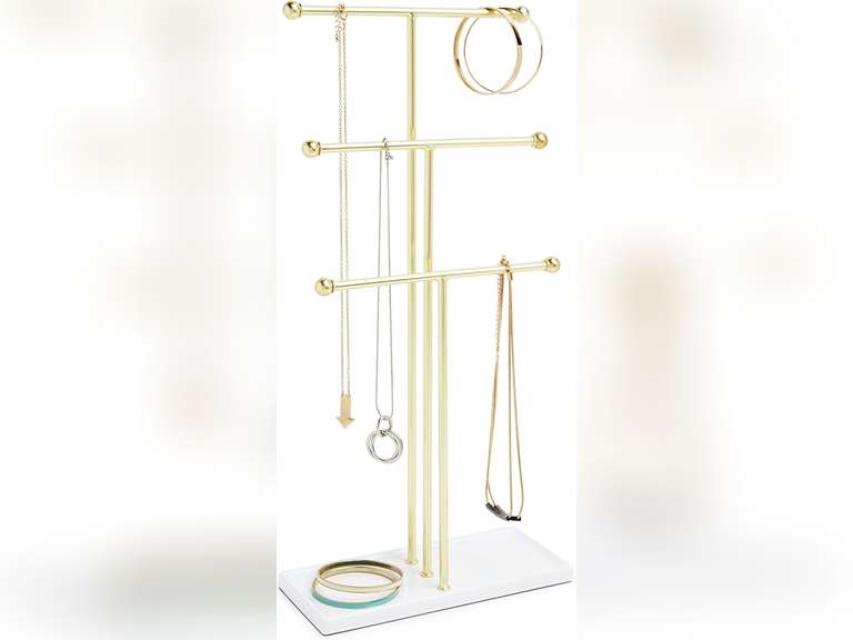 Umbra Trigem Hanging Jewelry Organizer Tiered Tabletop Countertop Free