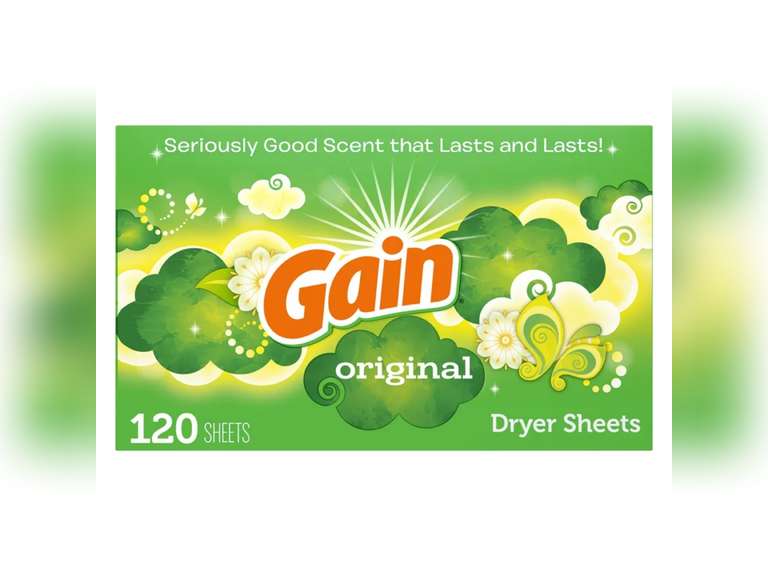 Gain Fabric Softener Dryer Sheets, Original, 120 count 6 Quarter Price