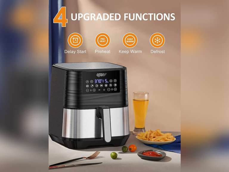 Innsky Air Fryer XL 5.8 QT, 【2022 Upgraded】 11 in 1 Oilless Air Fryers