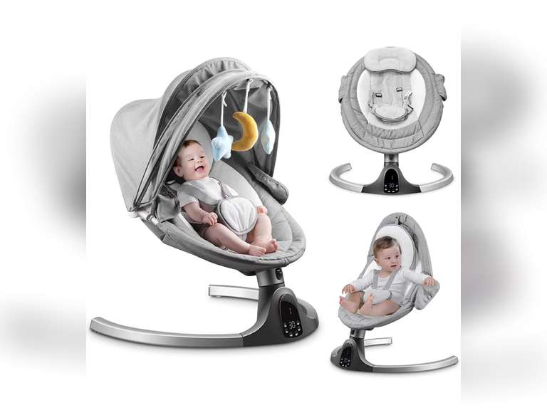 Baby Swings for Infants, 5 Speed Bluetooth Baby Bouncer with 3 Seat