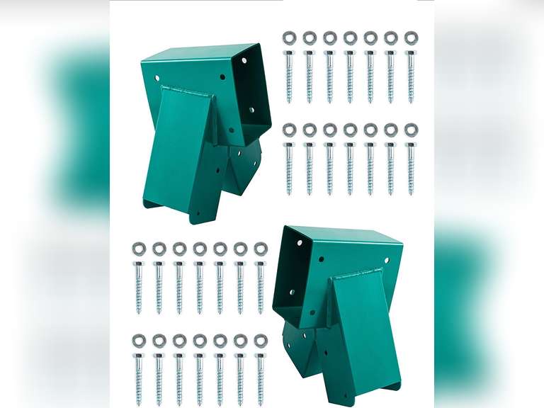 HANDYGO Swing Set Brackets Heavy Duty Steel Swing Kit, 2 DIY Wooden