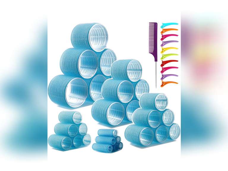 30 Pack Jumbo Hair Rollers Hair Curlers 2.5 inch Large Self Grip Hair