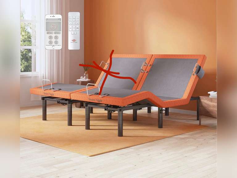Sweetnight Adjustable Bed Base, Independent Head and Foot Incline