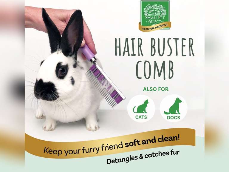 Small Pet Select Hair Buster Comb for Dogs, Cats, and Rabbits, Metal