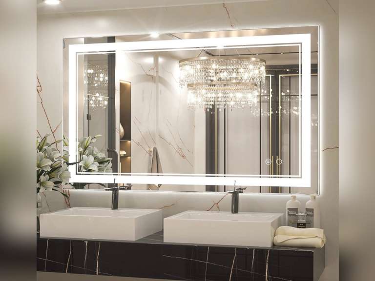 Keonjinn LED Bathroom Mirror with Lights, Adjustable 3000K/4500K/6000K