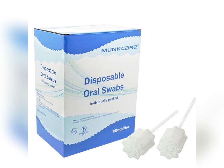 MUNKCARE Oral Mouth Swabs Sponge Untreated and Unflavored for Baby