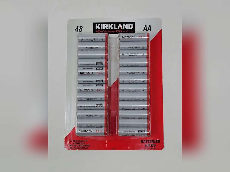 Kirkland Signature Alkaline Batteries with a 12Year Shelf Life, 48