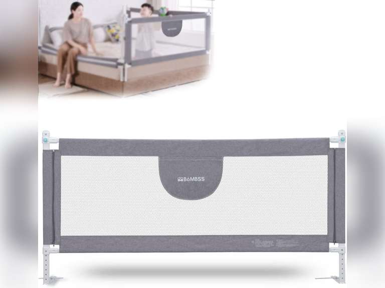 MBQMBSS Bed Rail for Toddlers, Queen Bed Toddler Rail, Bed Guard Rail