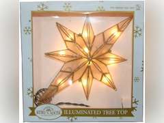 Kurt S. Adler Kurt Adler 10-Light 11.4-Inch Capiz Bethlehem Star Treetop, Gold, White 25.9