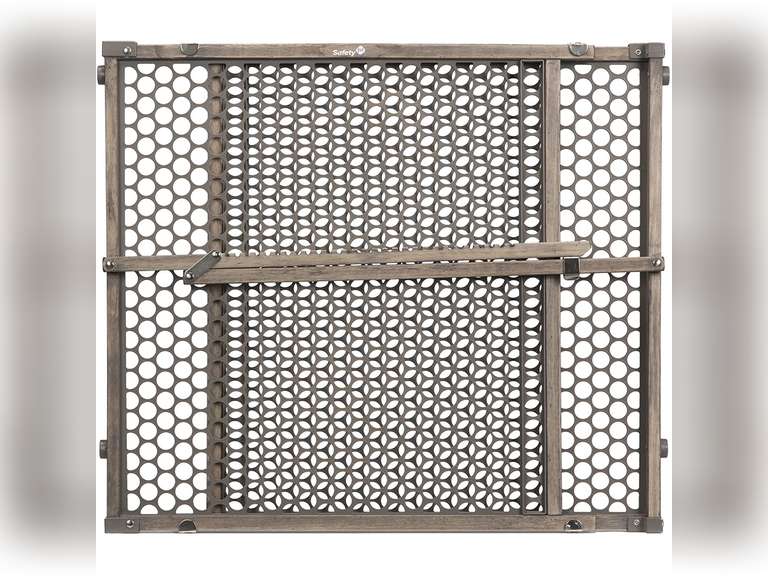 Safety 1st Vintage Wood Baby Gate with Pressure Mount Fastening (Gray