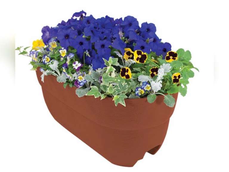 2Pack Bloomers Railing Planter with Drainage Holes 24" Weatherproof