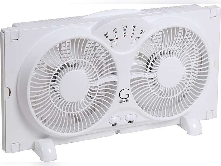 Genesis Twin Fan High Velocity Reversible AirFlow Fan, LED Indicator