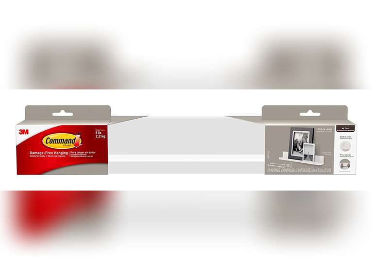 Command Picture Ledge, Damage Free Hanging Floating Shelf, No Tools