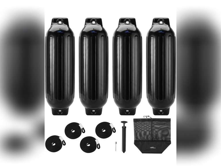 Affordura Boat Fender 4 Pack Boat Bumpers Fenders with 4 Ropes, Boat