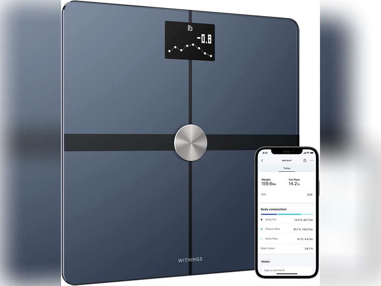 Withings Body+ Smart WiFi bathroom scale for Body Weight Digital Scale and Smart Monitor Incl