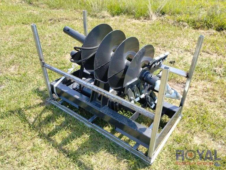 2023 JCT Skid Steer Auger Attachment w/ 3 Bits Royal Auction Group