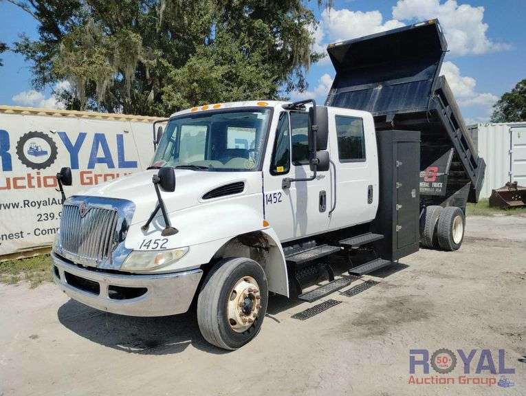 2013 International DuraStar 4300 Crew Cab Mason Dump Truck Royal