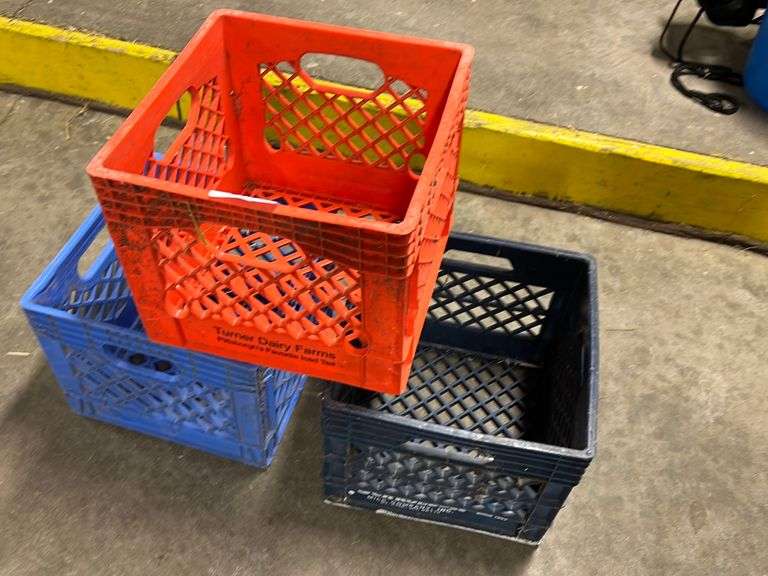 3 Plastic Milk Crates Rogers Community Auction Inc.