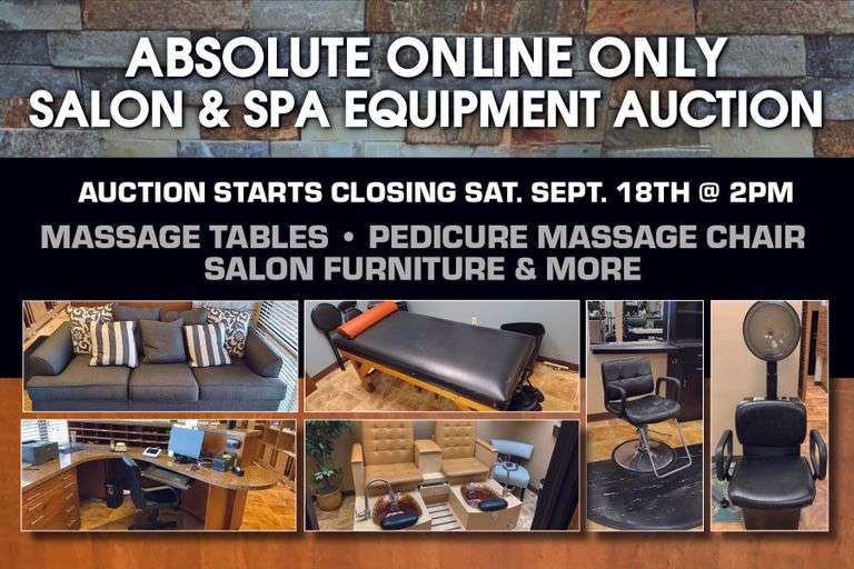Absolute Online Only Salon & Spa Equipment Auction