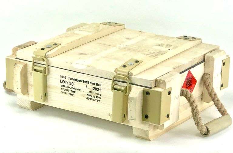 Wooden Surplus Ammo Crate RES Auction Services