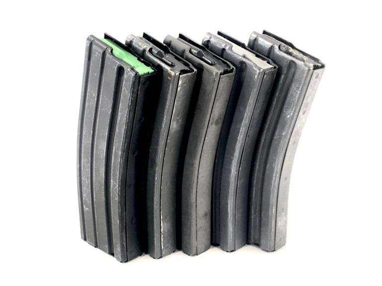 (5) Metal AR15 Magazines RES Auction Services