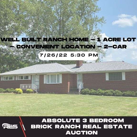 Absolute 3 Bedroom Brick Ranch Real Estate Auction RES Auction Services