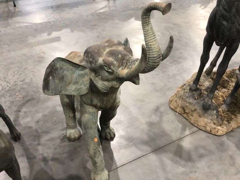 46" Bronze Elephant Statue RES Auction Services