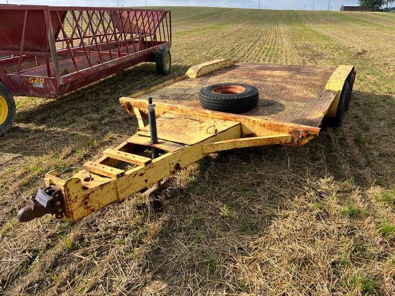 Homemade 13ft Flatbed Tandem Axle Trailer RES Auction Services