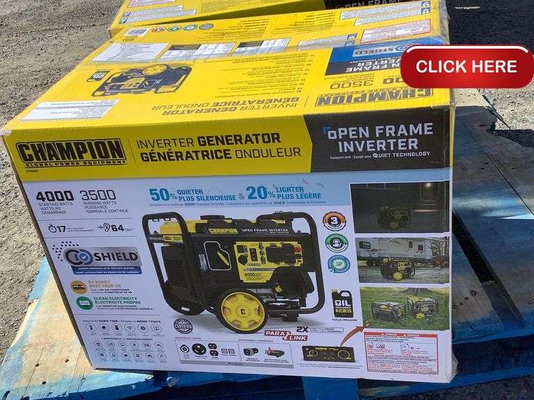 Champion 4000w generator ,invertor , gas - Rideau Auctions