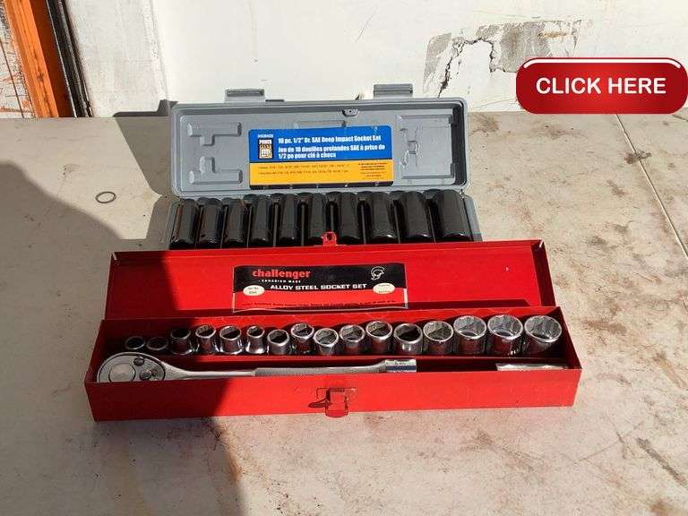 Challenger & powerfist 1/2” socket sets Rideau Auctions