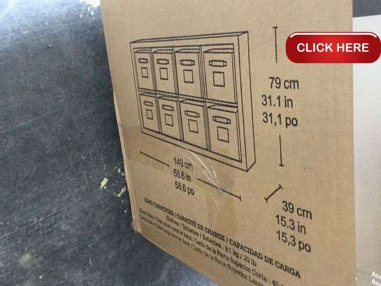 Bayside furnishings room divider with 8 storage bins Rideau Auctions