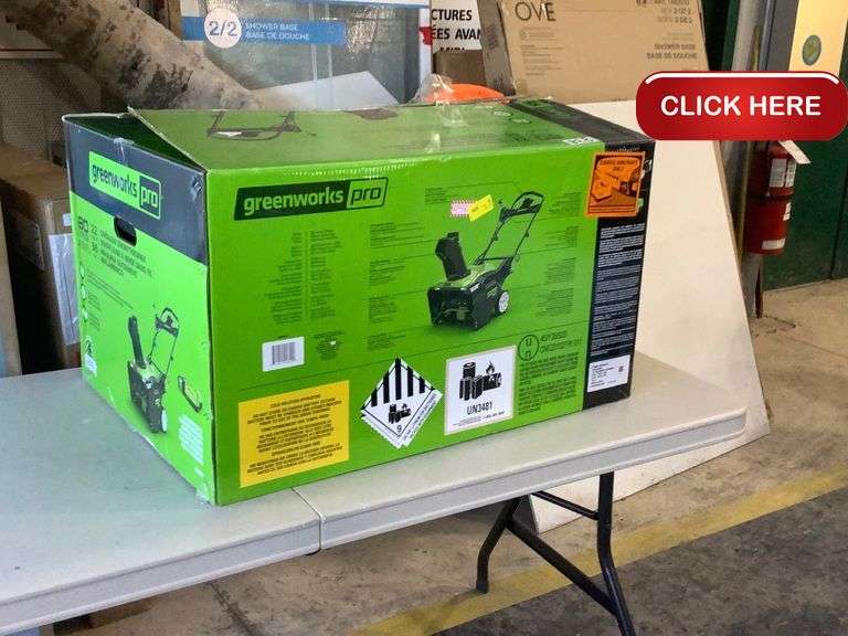 Greenworks pro 80v 22” snowblower Rideau Auctions
