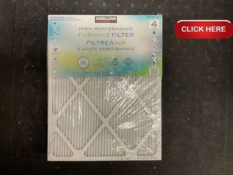 Kirkland signature high performance furnace filter 4pk Rideau Auctions