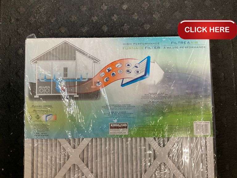 Kirkland signature high performance furnace filter 4pk Rideau Auctions