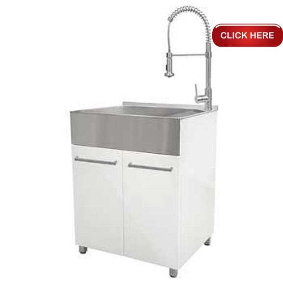 Transform Laundry with Stainless Steel Sink & Pull Down Faucet