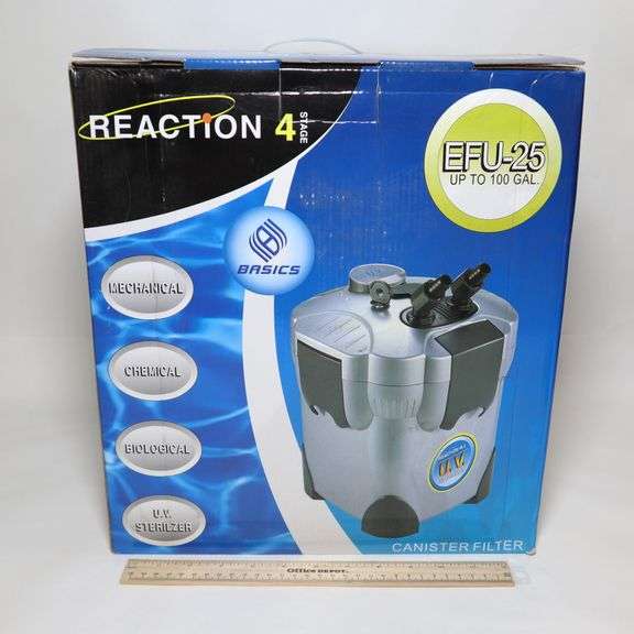 Reaction 4 Stage Canister Filter & UV Sterilizer for Aquariums Rio