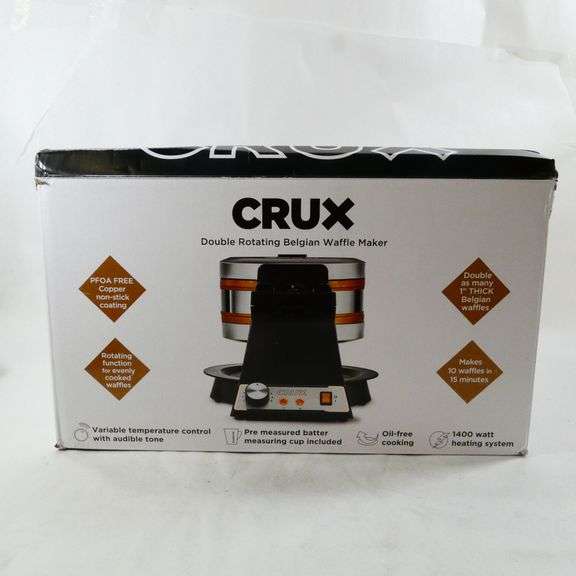 Crux Double Rotating Belgian Waffle Maker Rio Grande Trade