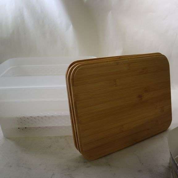 Members Mark 3Piece Set Multipurpose Storage Bins w/ Bamboo Lids Rio