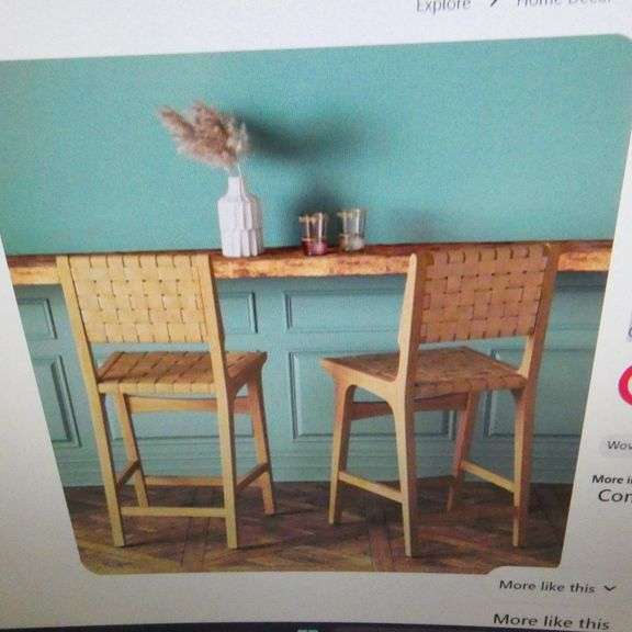 Ceylon Woven Counter Height Barstool White/Natural Opalhouse™ (Heavy