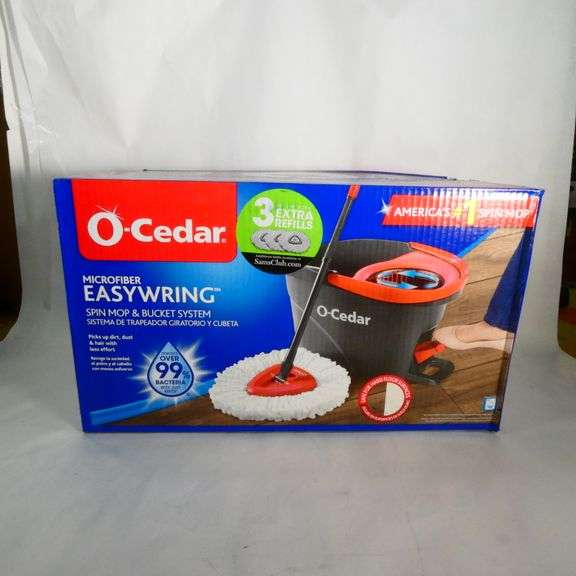 O-Cedar Easy Wring Spin Mop &amp; Bucket System with 3 Extra Refills - Rio ...