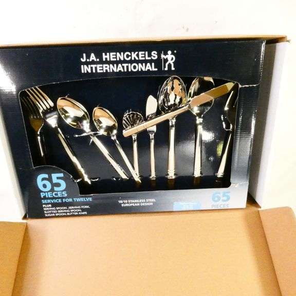 HENCKELS Flatware Set, 65pc, Clear Rio Grande Trade
