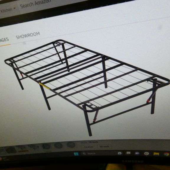 Amazon Basics Foldable Metal Platform Bed Frame Twin, (Heavy/Oversized) Rio Grande Trade