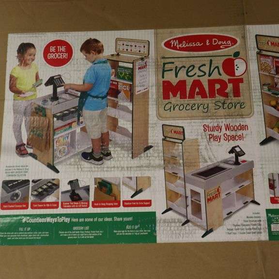 Melissa & Doug Fresh Mart Grocery Store, Sturdy Wooden Play Space