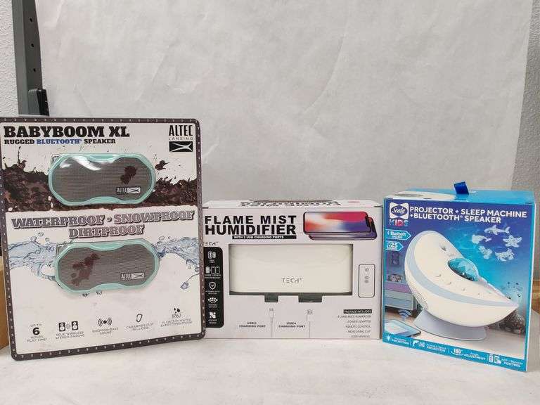 Humidifier, Rugged Bluetooth Speaker AND Sleep Machine Projector